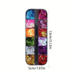 Holo Nail Glitter Sequins Fluorescent 3D Nail Art Stickers