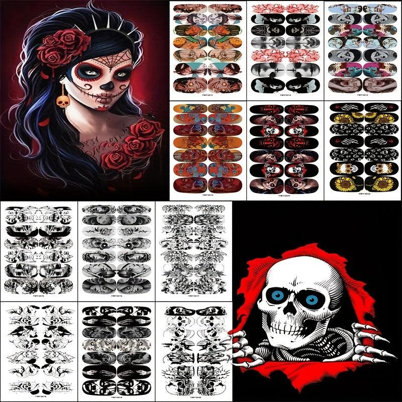 Halloween Nail Wraps Stickers Pumpkin Bat Ghost Self Adhesive Nail Art Decals