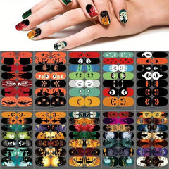 Halloween Nail Wraps Stickers Pumpkin Bat Ghost Self Adhesive Nail Art Decals