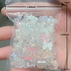 Sparkling Nail Glitter Resin Rhinestones Set