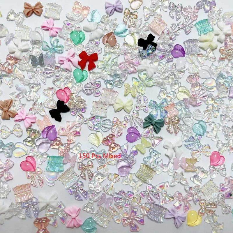 Sparkling Nail Glitter Resin Rhinestones Set