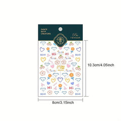 5D Cartoon Love And Bear Nail Art Sticker Nail Decals DIY Nail Art
