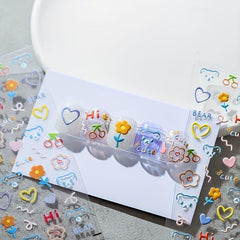 5D Cartoon Love And Bear Nail Art Sticker Nail Decals DIY Nail Art
