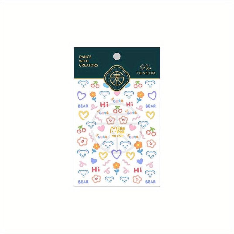 5D Cartoon Love And Bear Nail Art Sticker Nail Decals DIY Nail Art