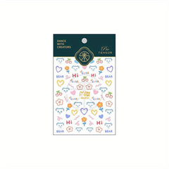 5D Cartoon Love And Bear Nail Art Sticker Nail Decals DIY Nail Art