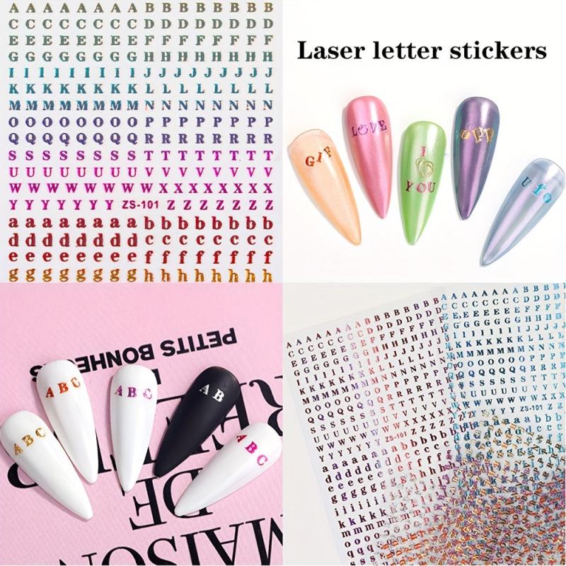 3D Holographic Laser Nail Art Stickers - Self Adhesive Decals for Manicure