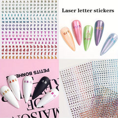3D Holographic Laser Nail Art Stickers - Self Adhesive Decals for Manicure