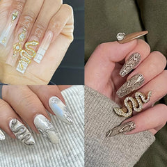 Snake Nail Charms Gothic Punk Style Nail Rhinestones