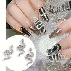Snake Nail Charms Gothic Punk Style Nail Rhinestones