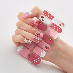 Strawberry Nail Wraps Self-Adhesive Stickers for Women DIY Nail Art Decals