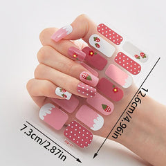 Strawberry Nail Wraps Self-Adhesive Stickers for Women DIY Nail Art Decals
