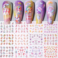 Unicorn Nail Art Stickers Self Adhesive Nail Decals for DIY or Salons