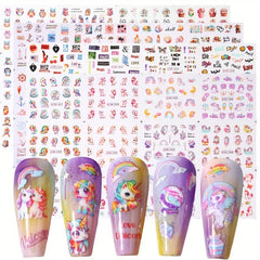 Unicorn Nail Art Stickers Self Adhesive Nail Decals for DIY or Salons