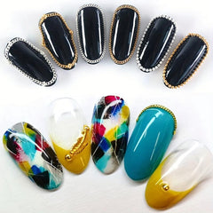 24pcs 3D Nail Chains & Punk Pendant Nail Ornaments for DIY Manicure