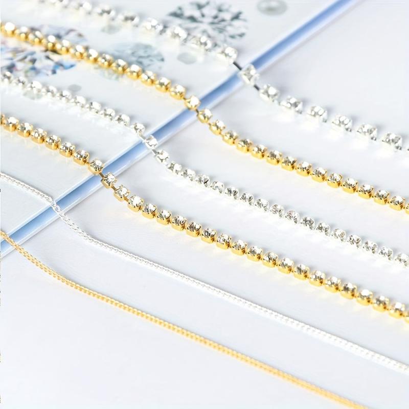 24pcs 3D Nail Chains & Punk Pendant Nail Ornaments for DIY Manicure