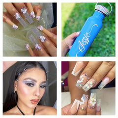 1440pcs Mixed Size Glass Rhinestones Nail Art Clear Crystal Decorations DIY
