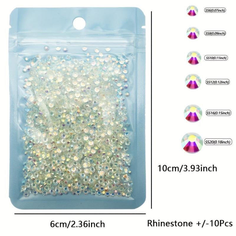 1440pcs Mixed Size Glass Rhinestones Nail Art Clear Crystal Decorations DIY