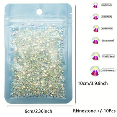 1440pcs Mixed Size Glass Rhinestones Nail Art Clear Crystal Decorations DIY