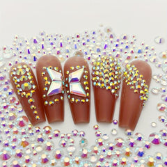1440pcs Mixed Size Glass Rhinestones Nail Art Clear Crystal Decorations DIY