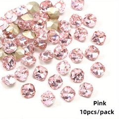 10 pcs Aurora Nail Tips with Diamonds and Rhinestones