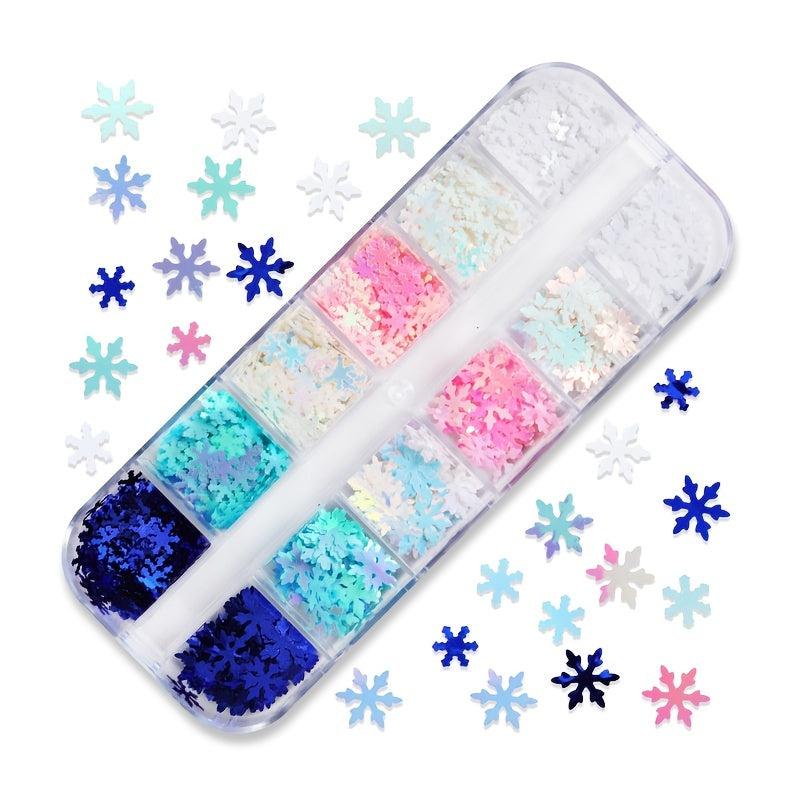 Snowflake Nail Sequins Christmas Snowflakes Glitter Flakes
