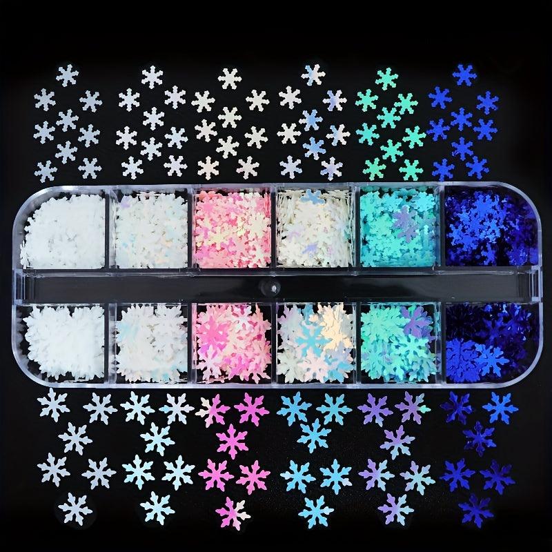 Snowflake Nail Sequins Christmas Snowflakes Glitter Flakes