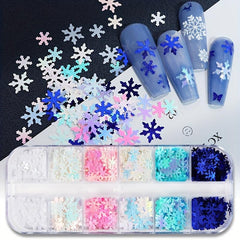 Snowflake Nail Sequins Christmas Snowflakes Glitter Flakes