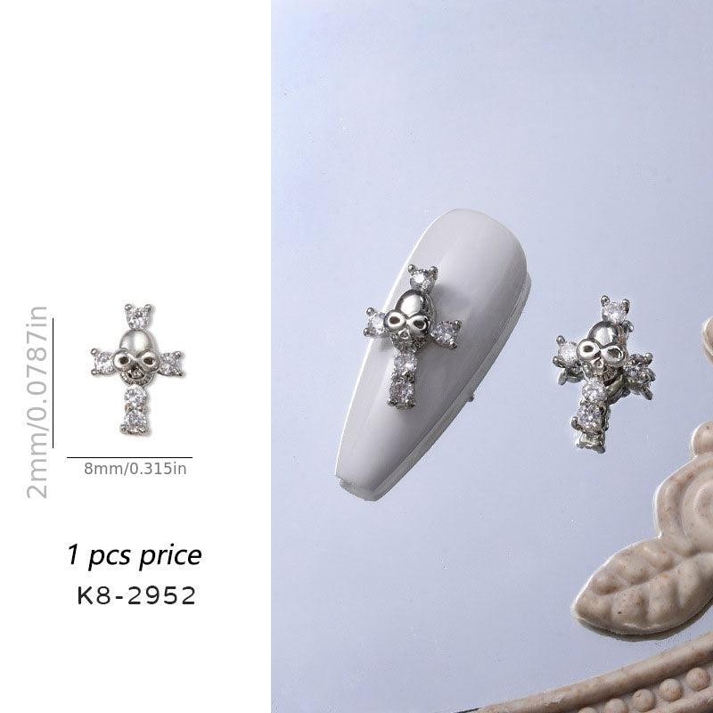 Halloween Punk Cross Skull Nail Art Charms DIY Nail Accessories