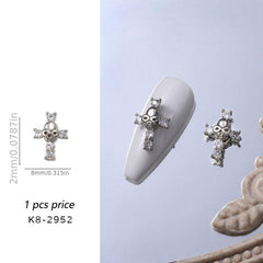 Halloween Punk Cross Skull Nail Art Charms DIY Nail Accessories