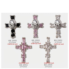 Halloween Punk Cross Skull Nail Art Charms DIY Nail Accessories