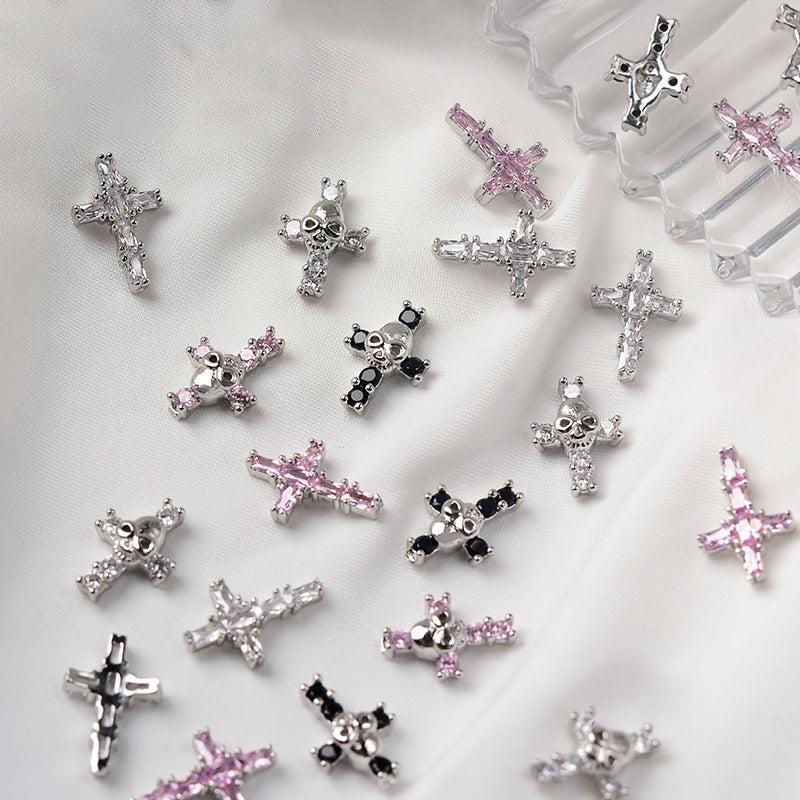 Halloween Punk Cross Skull Nail Art Charms DIY Nail Accessories