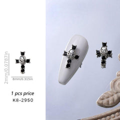 Halloween Punk Cross Skull Nail Art Charms DIY Nail Accessories