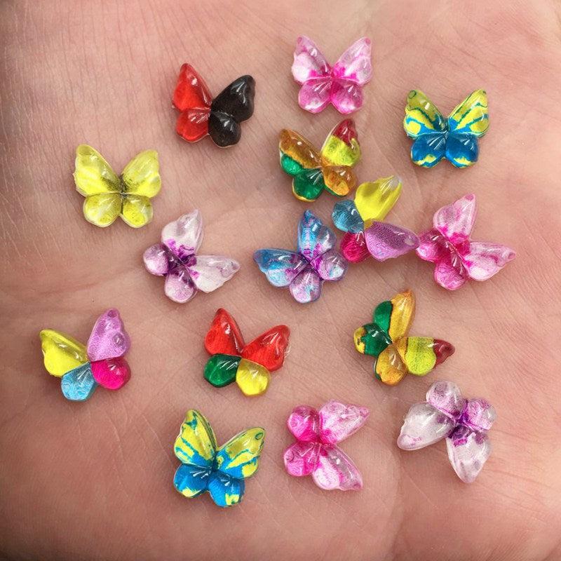 80pcs Colorful Butterfly Rhinestones for Nail Art