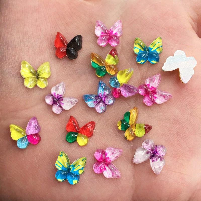 80pcs Colorful Butterfly Rhinestones for Nail Art