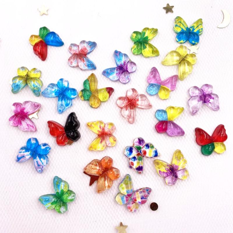 80pcs Colorful Butterfly Rhinestones for Nail Art