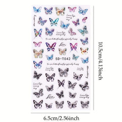 5D Butterfly Nail Art Stickers Self Adhesive Decals Supplies