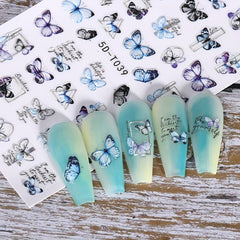 5D Butterfly Nail Art Stickers Self Adhesive Decals Supplies
