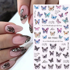 5D Butterfly Nail Art Stickers Self Adhesive Decals Supplies