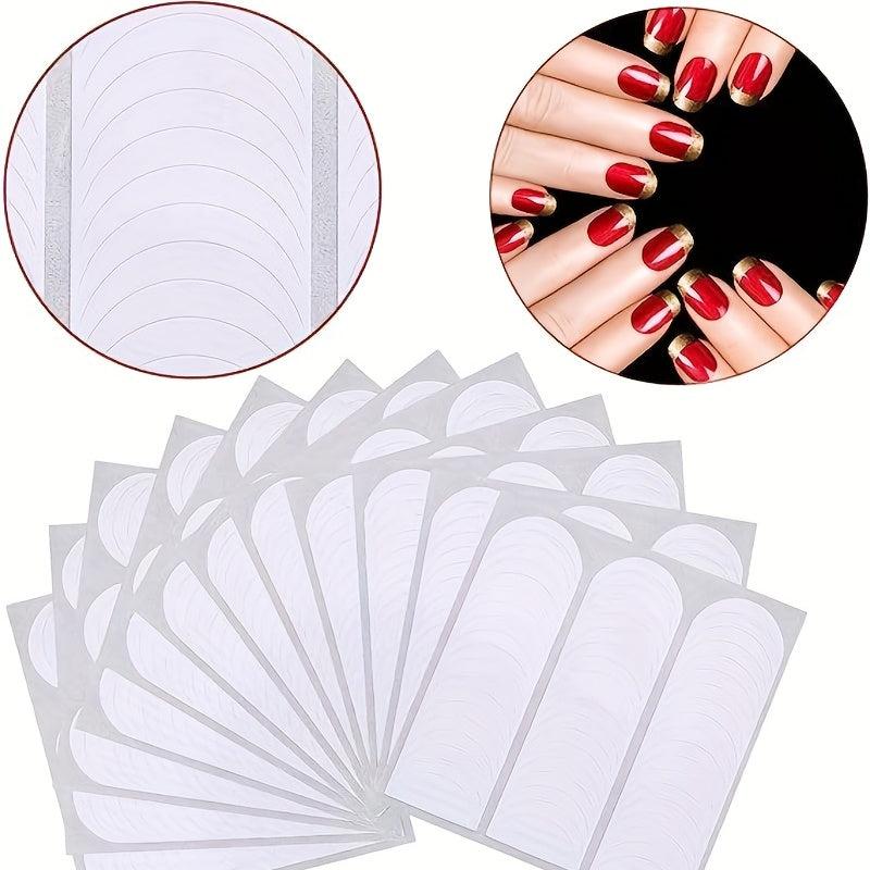 12 Sheets French Tip Nail Guide Self Adhesive Nail Art Stickers Nail Strips