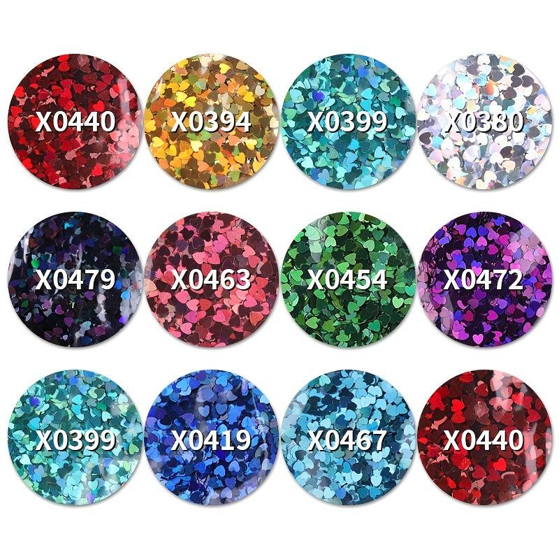 Y2K Heart Nail Glitter Sequins Holographic Confetti Nail Art Supplies