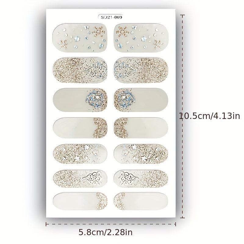 4pcs Xmas Snowflake Nail Polish Strips For Parties