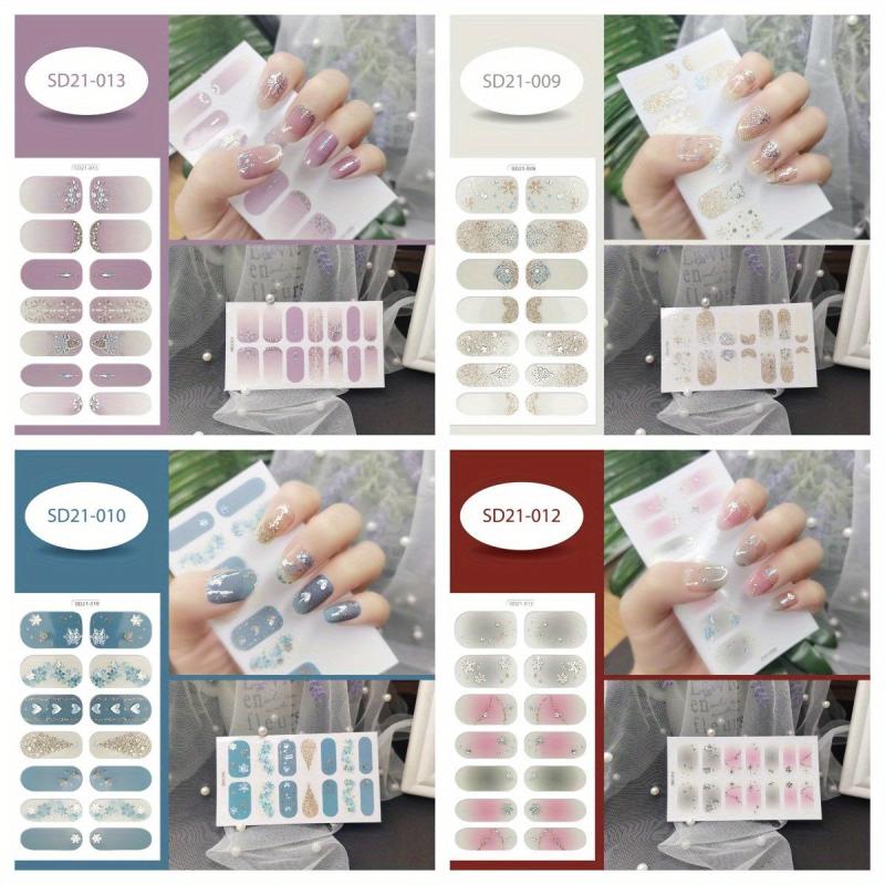 4pcs Xmas Snowflake Nail Polish Strips For Parties