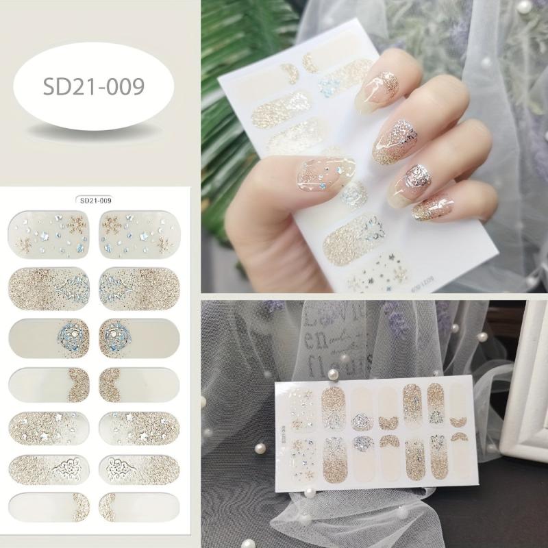4pcs Xmas Snowflake Nail Polish Strips For Parties