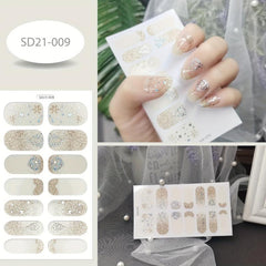 4pcs Xmas Snowflake Nail Polish Strips For Parties