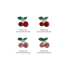 10pcs Rhinestone Cherry Nail Art Decoration