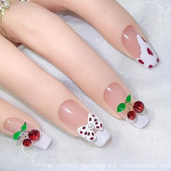 10pcs Rhinestone Cherry Nail Art Decoration