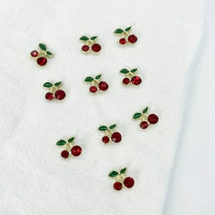 10pcs Rhinestone Cherry Nail Art Decoration
