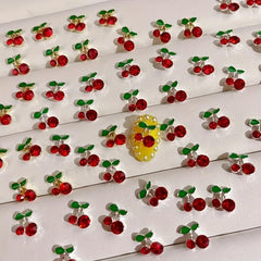 10pcs Rhinestone Cherry Nail Art Decoration