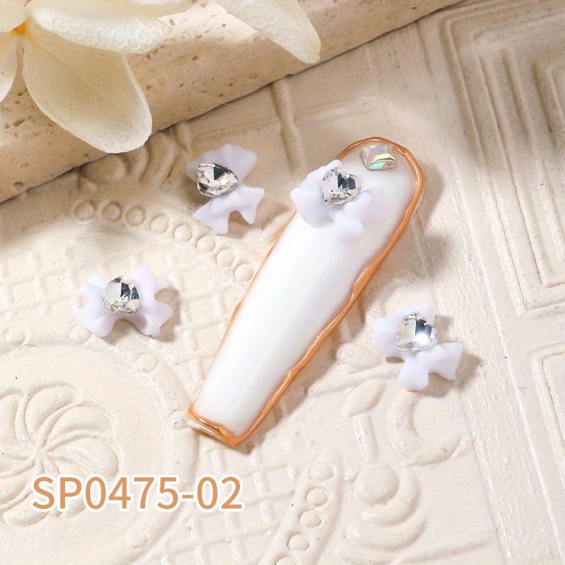 10pcs Colorful Rhinestone Bow Nail Art Charms for DIY Nail Crafts