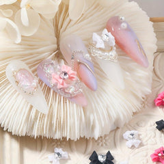 10pcs Colorful Rhinestone Bow Nail Art Charms for DIY Nail Crafts